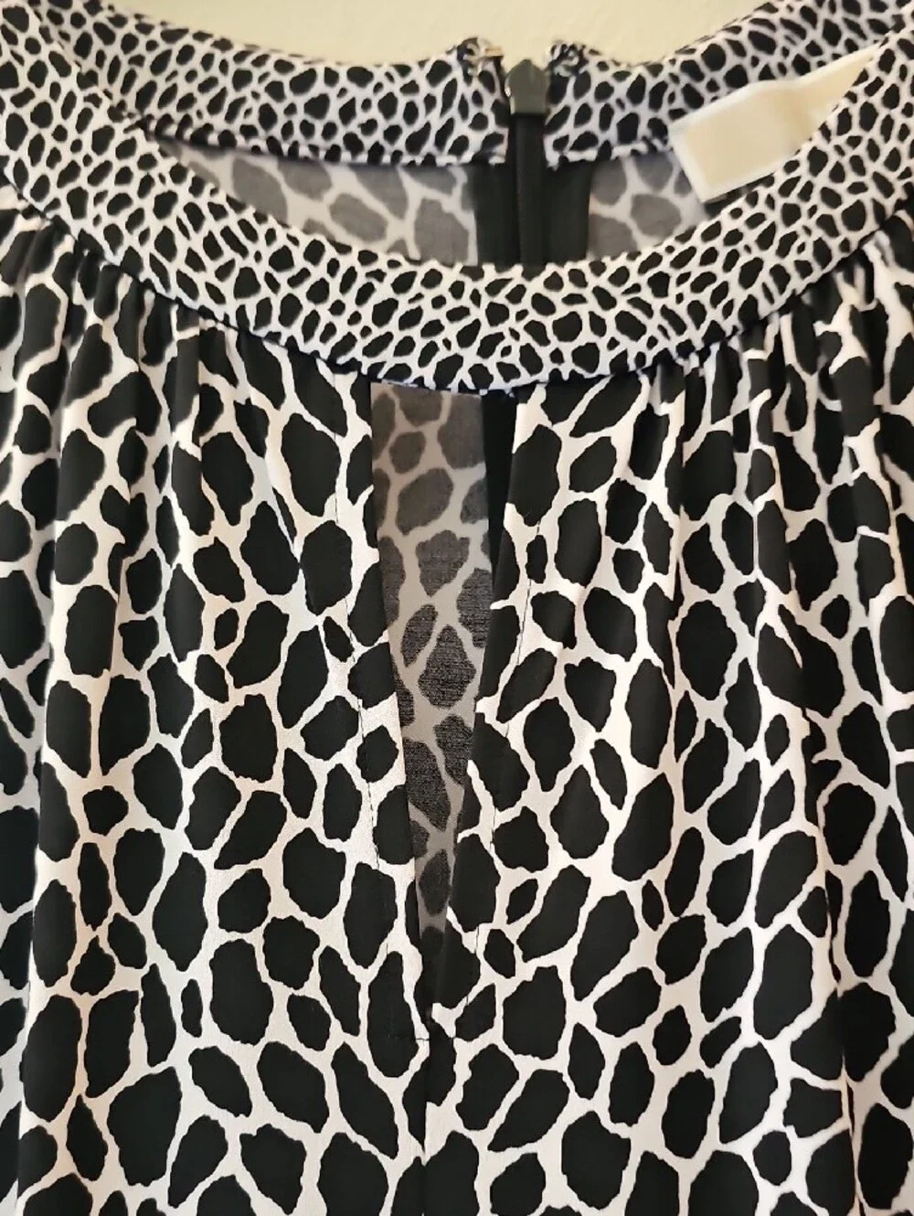 Michael Kors Black and White Tiered Midi Dress